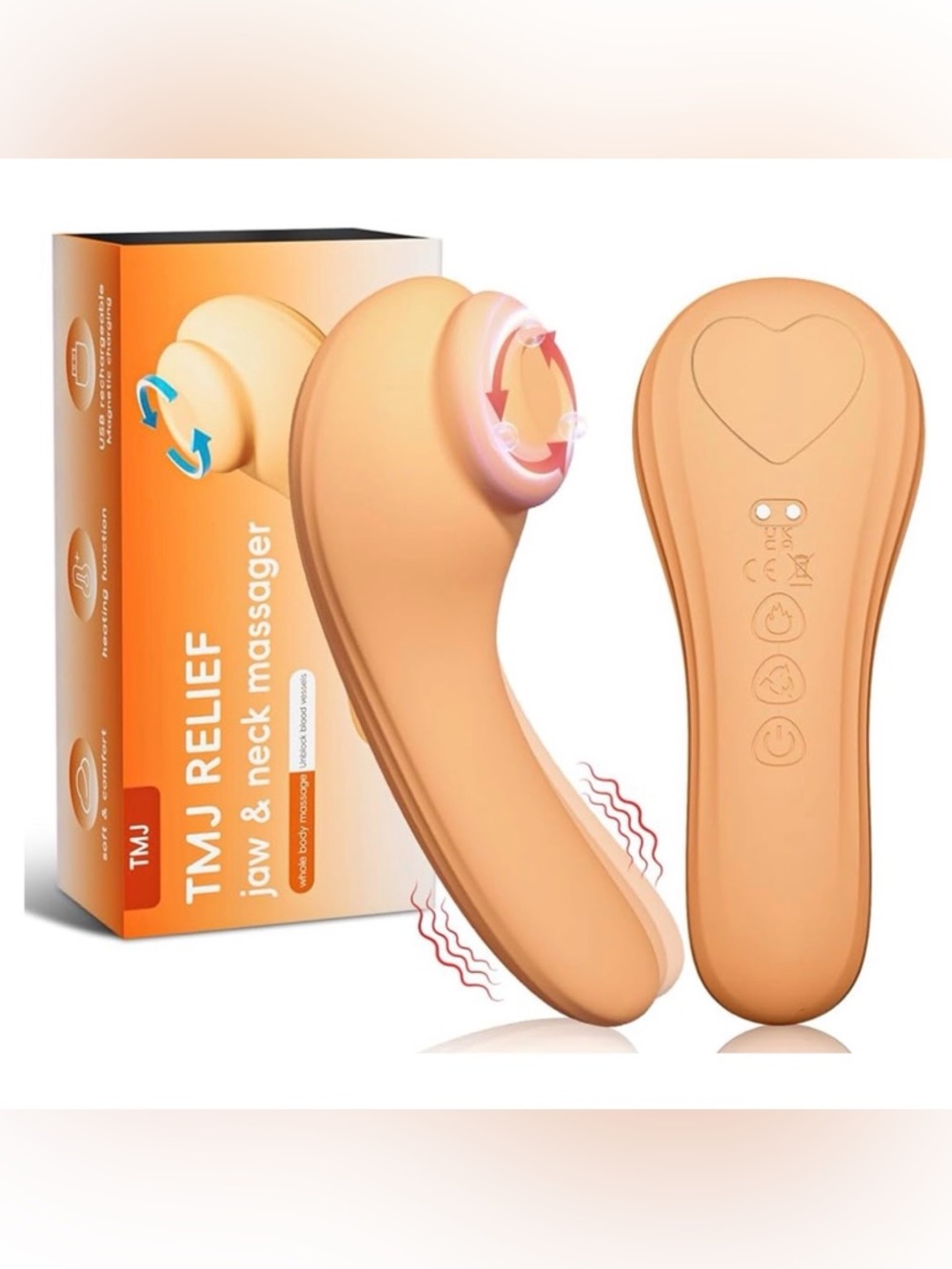 TMJ Relief Jaw Massager With Rotating Ball, Heating & Vibrating